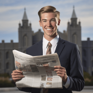 AI Generated image of Latter-day Saint News Reporter